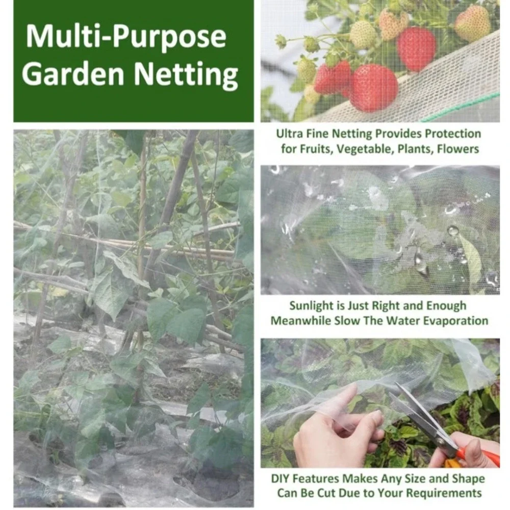 Garden Mesh Netting - ultra fine mesh light/water‎ through breathable 7.8 X 9.8